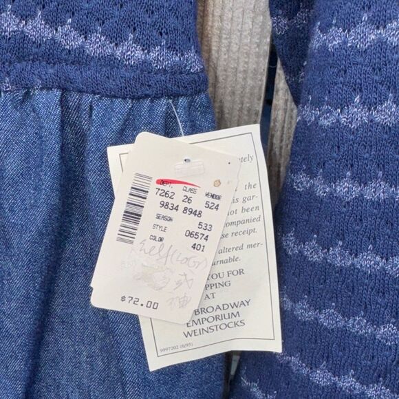 Rabbit Rabbit Rabbit Vintage Long Sleeve Button Front Denim Dress Petite Size 6 - Picture 3 of 14
